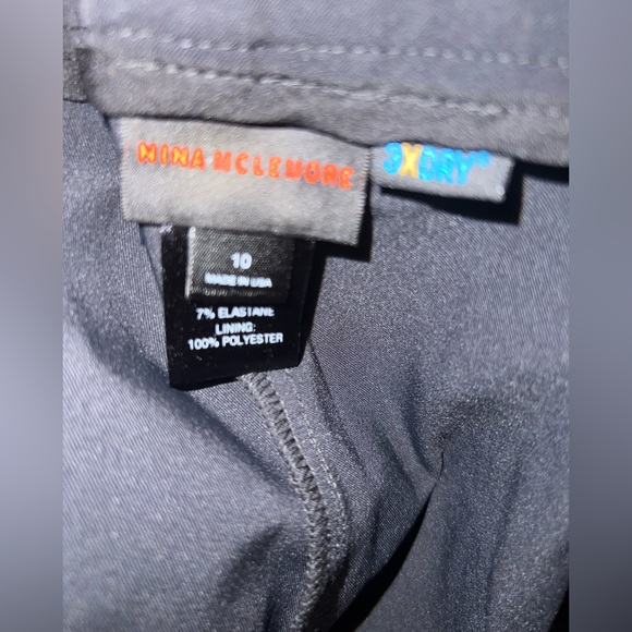 NINA MCLEMORE ACTIVE STRETCH NYLON PETITE RISE PANT Black Size 10 - Picture 7 of 8
